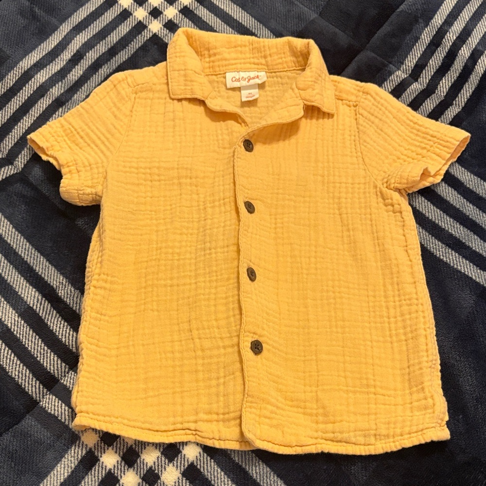 Cat & Jack Orange Button Down Shirt